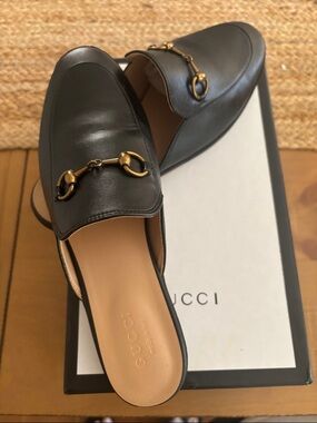 Leather Black Loafers /mule
